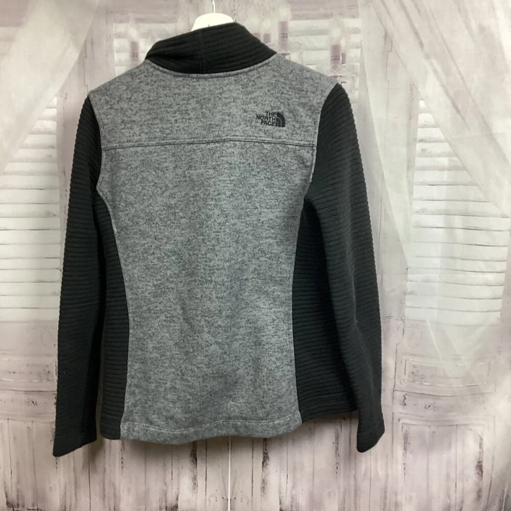 The North Face Jacket Black Gray Fleece Ribbed Sleeves M